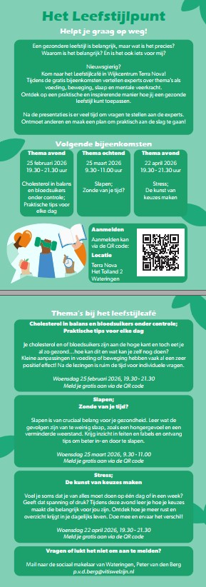 Flyer-themabijeenkomsten-Leefstijl-Cafe Themabijeenkomst Cholesterol in balans en Bloedsuikers onder controle