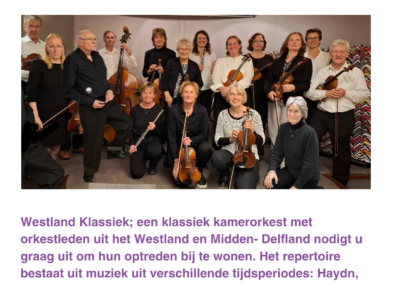 klassieke muziek uit het Westland
