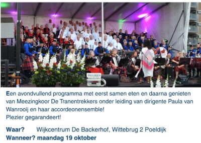 Samen eten en meezingen met de tranentrekkers