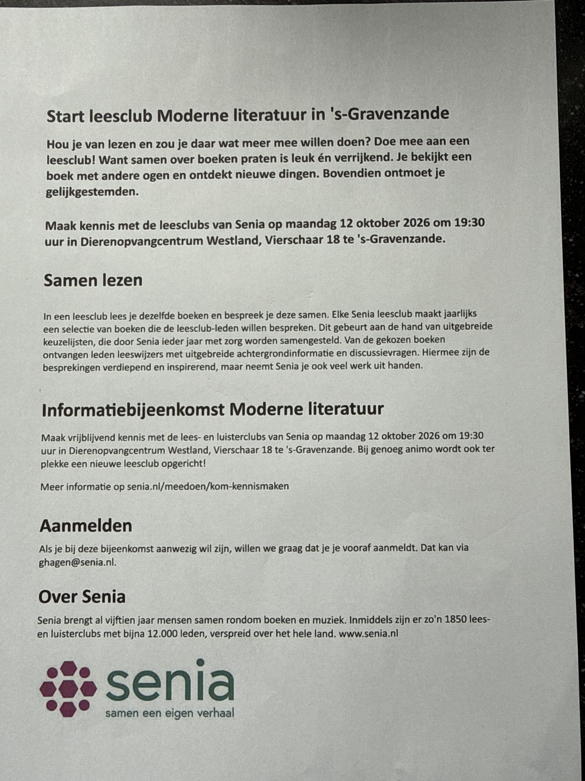 image Start leesclub Moderne Literatuur