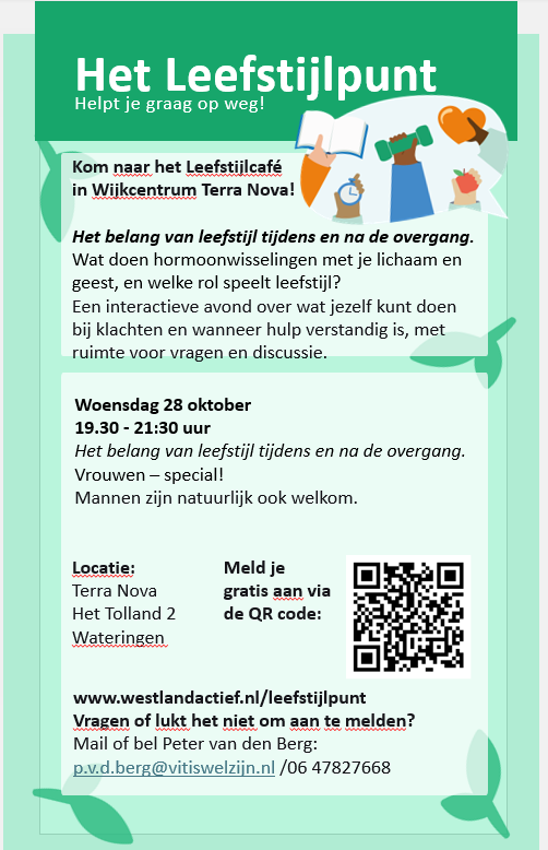 Flyer-het-belang-van-leefstijl-tijdens-en-na-de-overgang Leefstijl Café over het belang van leefstijl tijdens en na de overgang.